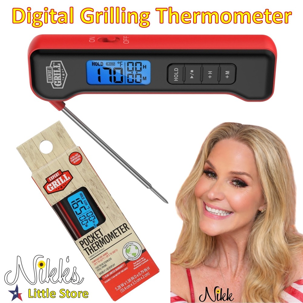 Grill Thermometer Pocket Size Digital Instant Read Meat Grilling by EXPERT GRILL